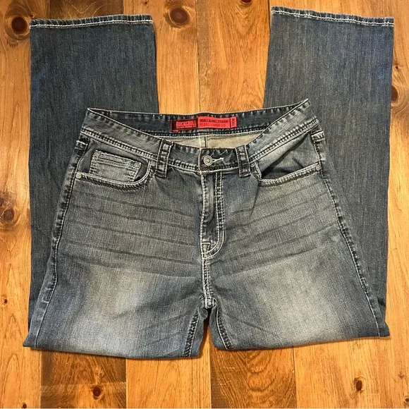 Rock & Roll Denim Men's Straight Jeans Size 33/30 - Picture 1 of 5